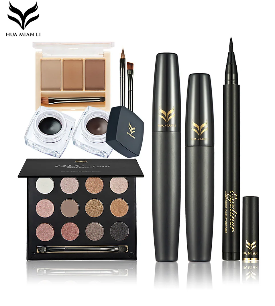 

HUAMIANLI Pro 5Pcs/Set Eye makup brushes set maquiagem Eyebrow Eye Shadow Powder Eyeliner Gel Mascara Blusher pincel maquiagem