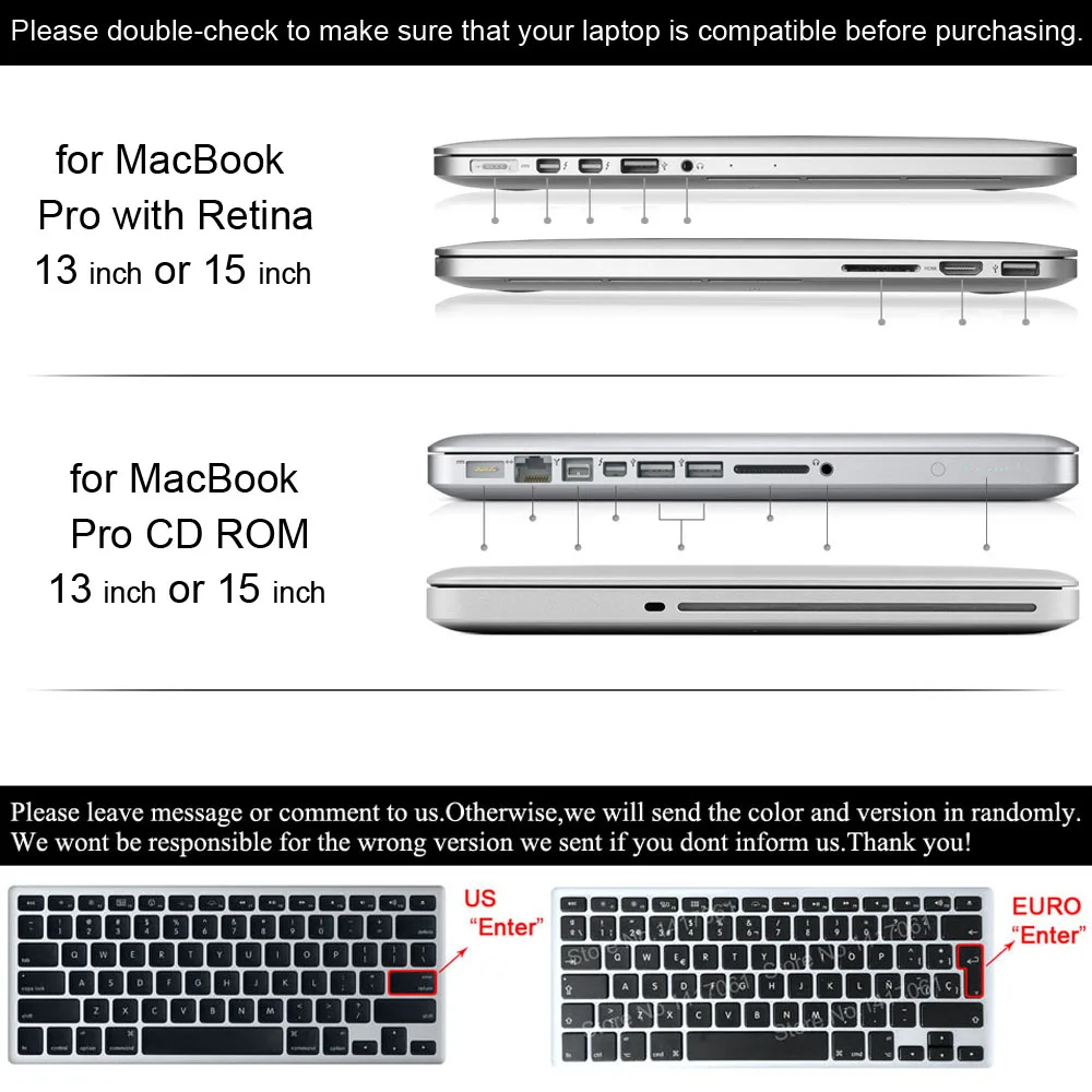  ZVRUA Best Laptop Case For MacBook 13 15 inch Pro with Retina A1502 A1398 / CD ROM A1278 A1286 + Ke