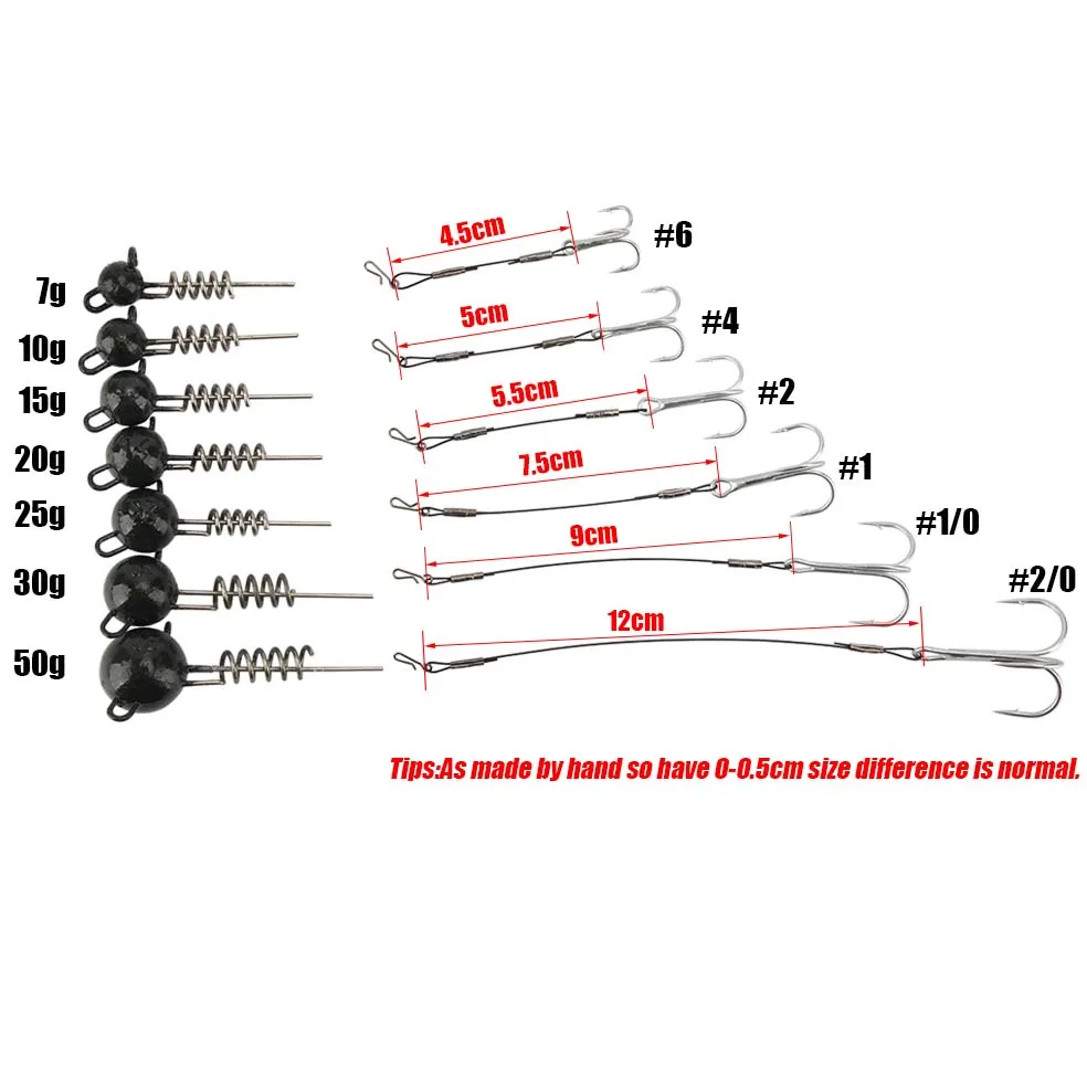 Рыболовный крючок с Connect линии 7g/10g/15g/20g/25g /30g/50g привести голову набор крючок море Рыболовный крючок используется в мягк