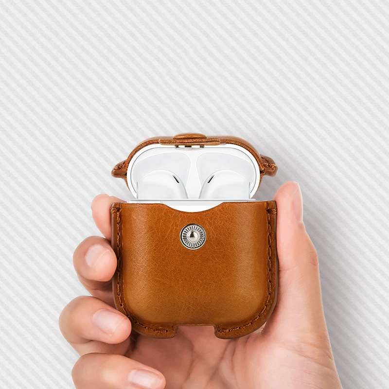 

Soft Case For Apple Airpods Case For AirPods Accessories Wireless Headset Soft Cover PU Leather Storage Bag Strap With Keychain