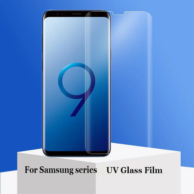 5D UV Nano жидкое изогнутое клеевое закаленное стекло для samsung Galaxy S8 S9 10 Plus Note 8 9 S10 Lite защитная пленка на весь экран