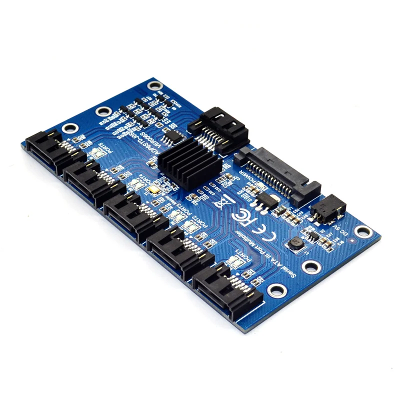 SATA 1 to 5 Ports Hub PM Router SATA Port Multiplier Riser Card ...