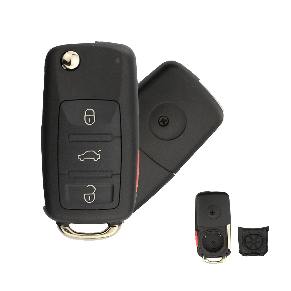 OkeyTech 3+ 1 Panic 4 кнопки флип дистанционного ключа автомобиля оболочки для VOLKSWAGEN VW Touareg Switchblade авто Замена чехол Крышка Fob