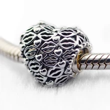 DIY Подходит для Pandora шармы браслеты Любовь и поцелуй бусины стерлингового серебра 925-ювелирные изделия