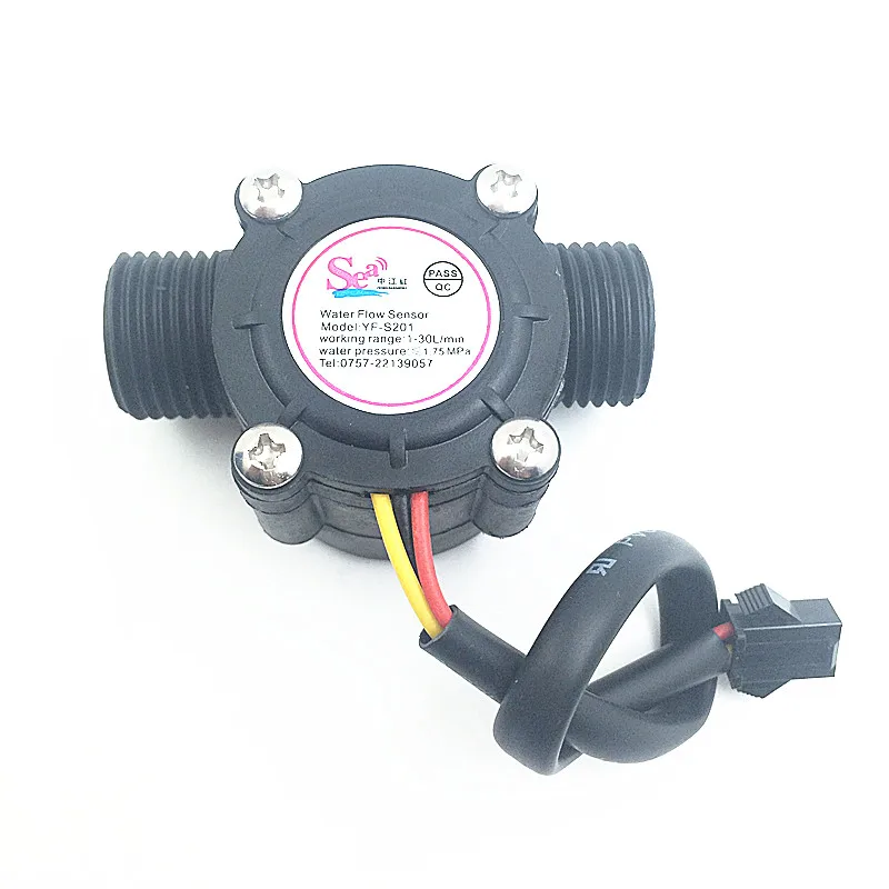 YF-S201 G12 Water Flow meter Sensor flowmeter caudalimetr counter indicator + digital LCD water flow system 1-30Lmin 3-24V 6