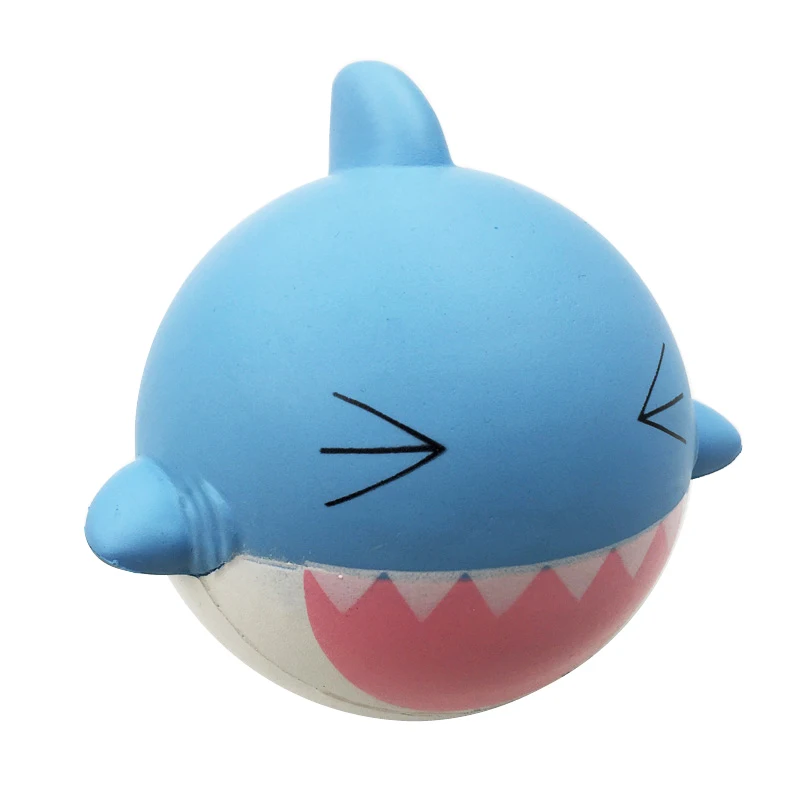 Jumbo Blue Smile Face Shark Squishy 