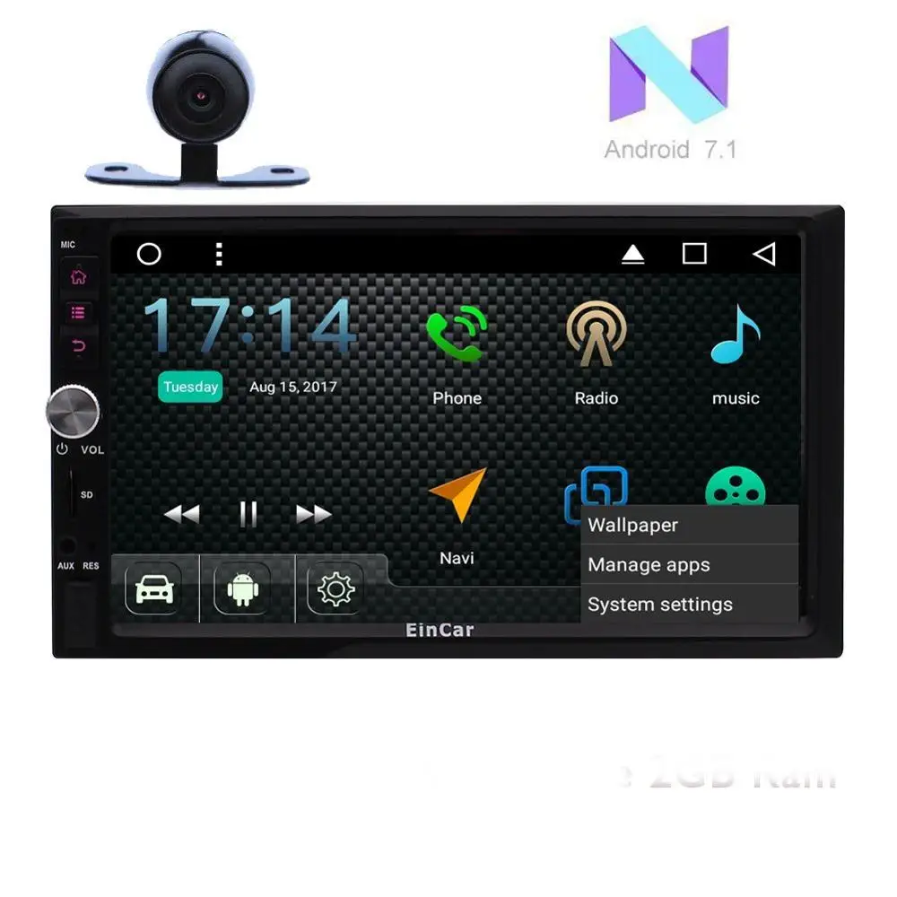 Eincar Android 7.1 стерео Радио 2din головное устройство GPS навигации Bluetooth Поддержка wi fi 4 г