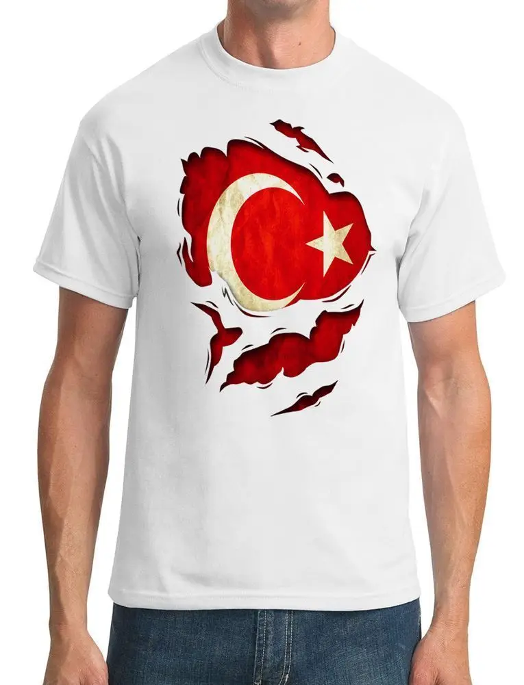 Turkey Ripped Effect Undershirt-мужская футболка 2019 Новый Плюс Размер Мужская Homme летняя футболка с коротким рукавом