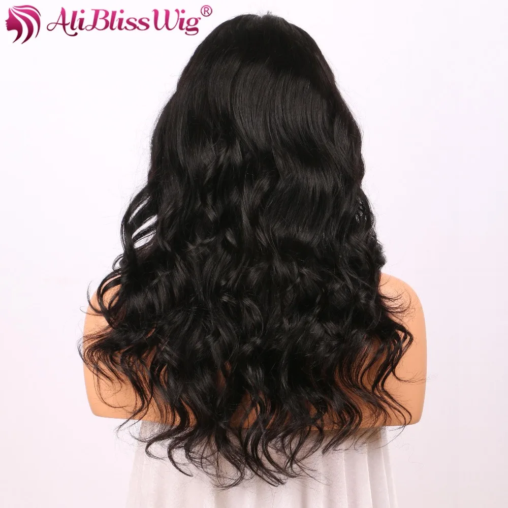 AliBlissWig 360 Lace Wigs For Black Women Middle Part #1B Brazilian None-remy Hair 150% Density Light Brown Lace Free Shipping  (1)