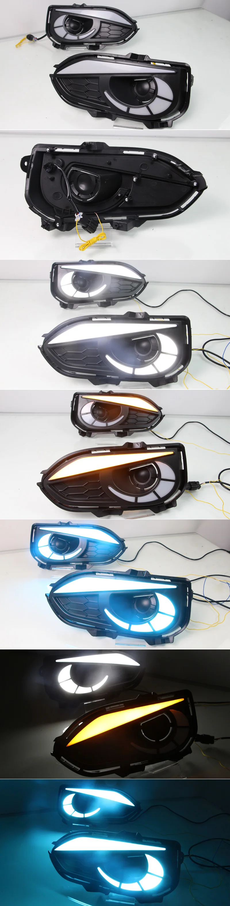 SNCN 2 шт. светодиодный светильник дневного света для Honda Fit Jazz автомобильные аксессуары водонепроницаемый 12 В DRL светодиодный противотуманный фонарь украшение