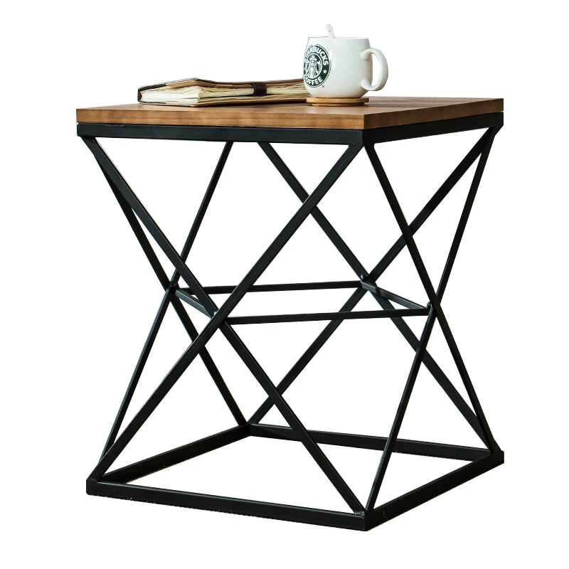 

New Coffee Table for Living Room Wooden Top Side Table Metal Coffee Table