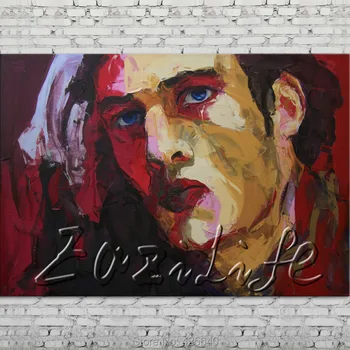 

Palette knife portrait Face Oil painting Character figure canvas Hand painted Francoise Nielly wall Art picture 71
