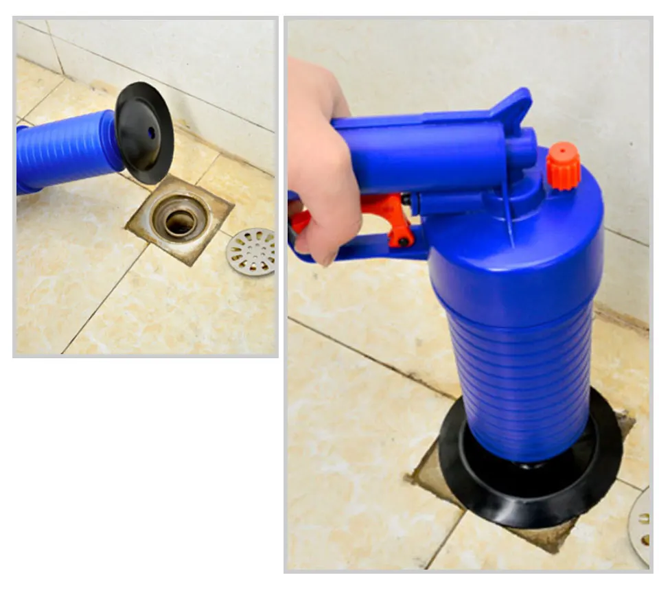 New High Pressure Powerful Manual Sink Plunger Home Air Drain Blaster PumpGunCleanerOpener Plastic Unclog Toilet Plunger _09