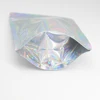 Thick 50pcs Aluminum Foil Laser Zip Lock Pouch Clear Hologram Rainbow Stand Up Zip Lock Plastic Packaging Bag with Tear Notch 4
