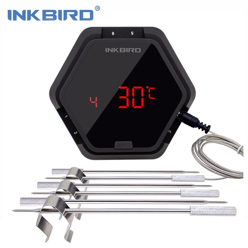 Inkbird IBT-6X Wireless Bluetooth Thermometer BBQ Grill Oven cooking 4 probes US