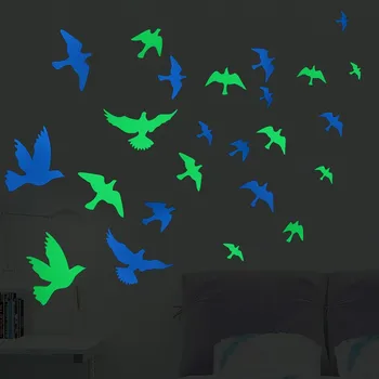 

12pcs Birds Wall Sticker Glow in the Dark Home Decor Kids Rooms DIY Decoration Children Boy Girl Bedroom DIY Decorative Sticker