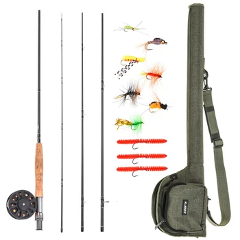 

Lixada 9' Fly Fishing Rod and Reel Combo Carp Fishing Rod with Carry Bag 10 Flies Complete Starter Package Fly Fishing Kit pesca