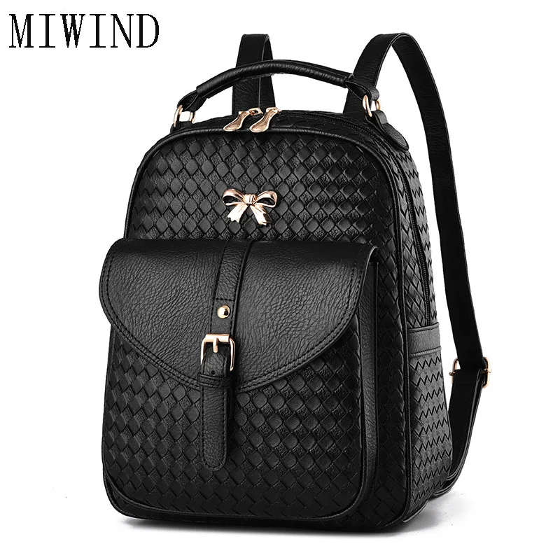2017 NEW Vintage Women Backpack Stylish Daypack Youth Leather School Shoulder Bagpack Female Casual Lady Bag