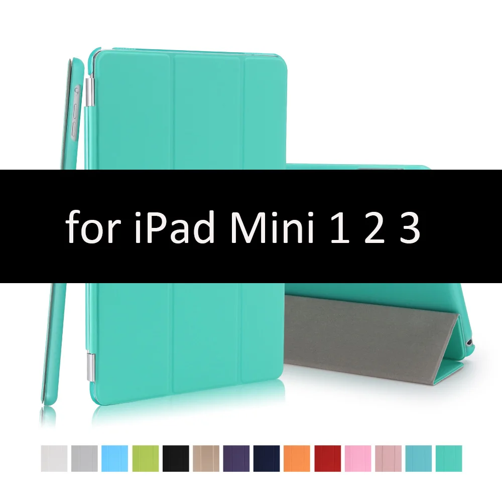 Чехол для for IPad Mini 1/2/3, golp 2 в 1 идеально подходит Магнитный искусственная кожа Smart Cover ПК прозрачный чехол для for IPad Mini 1/ 2/3 - Цвет: Green-123