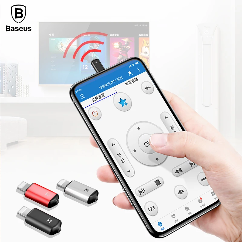 

Baseus Remote Control For iPhone X 8 7 Plus 8 pin Interface Wireless Infrared Appliance Remote Control Mini Smart IR Controller