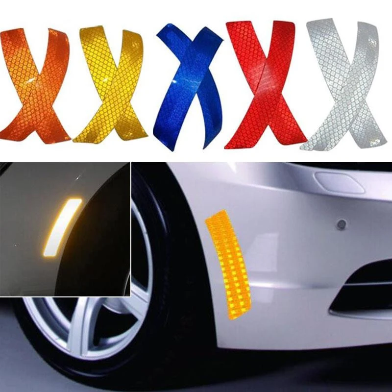 

Motorcycles Styling Light Reflector Decal Auto Wheel Eyebrow Bumper Sticker Occlusion Reflective Strip Safety Warning Decoration