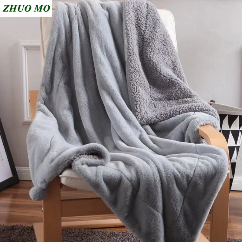 2019 high quality double sided thickened blanket Winter Wool large size Blanket Warm Blankets