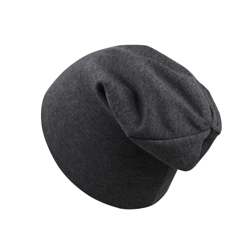 Новая детская хлопковая шапка, весенне-Осенняя детская шапка, шарф для мальчиков и девочек, Зимняя Повседневная вязаная шапка, теплые однотонные детские шапки с воротником - Цвет: dark gray hat