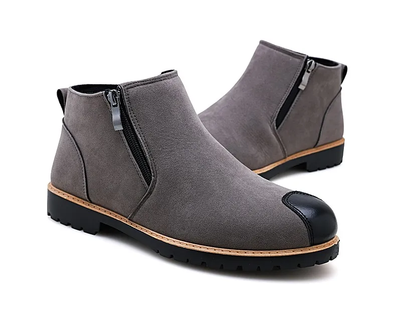 YEINSHAARS/брендовые Роскошные качественные ботинки «Мартенс», мужская повседневная обувь с круглым носком на молнии, обувь в деловом стиле