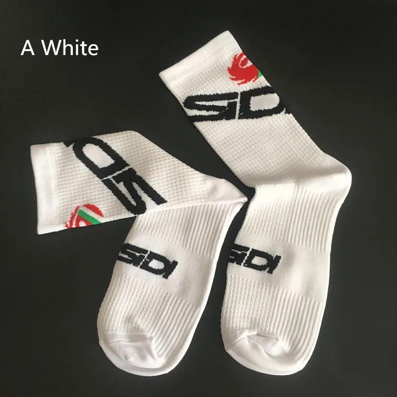 Новые 2 стиля велосипедные носки мужские женские спортивные уличные черные белые дышащие дорожные велосипеды носки - Цвет: A 2se SD White