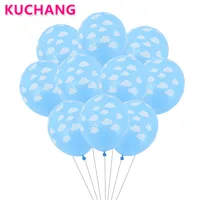 Balão de látex com 12 opções, azul, branco, nuvem, formato de nuvem, festival, festa de aniversário, casamento, tema havaí, suprimentos de chá de bebê