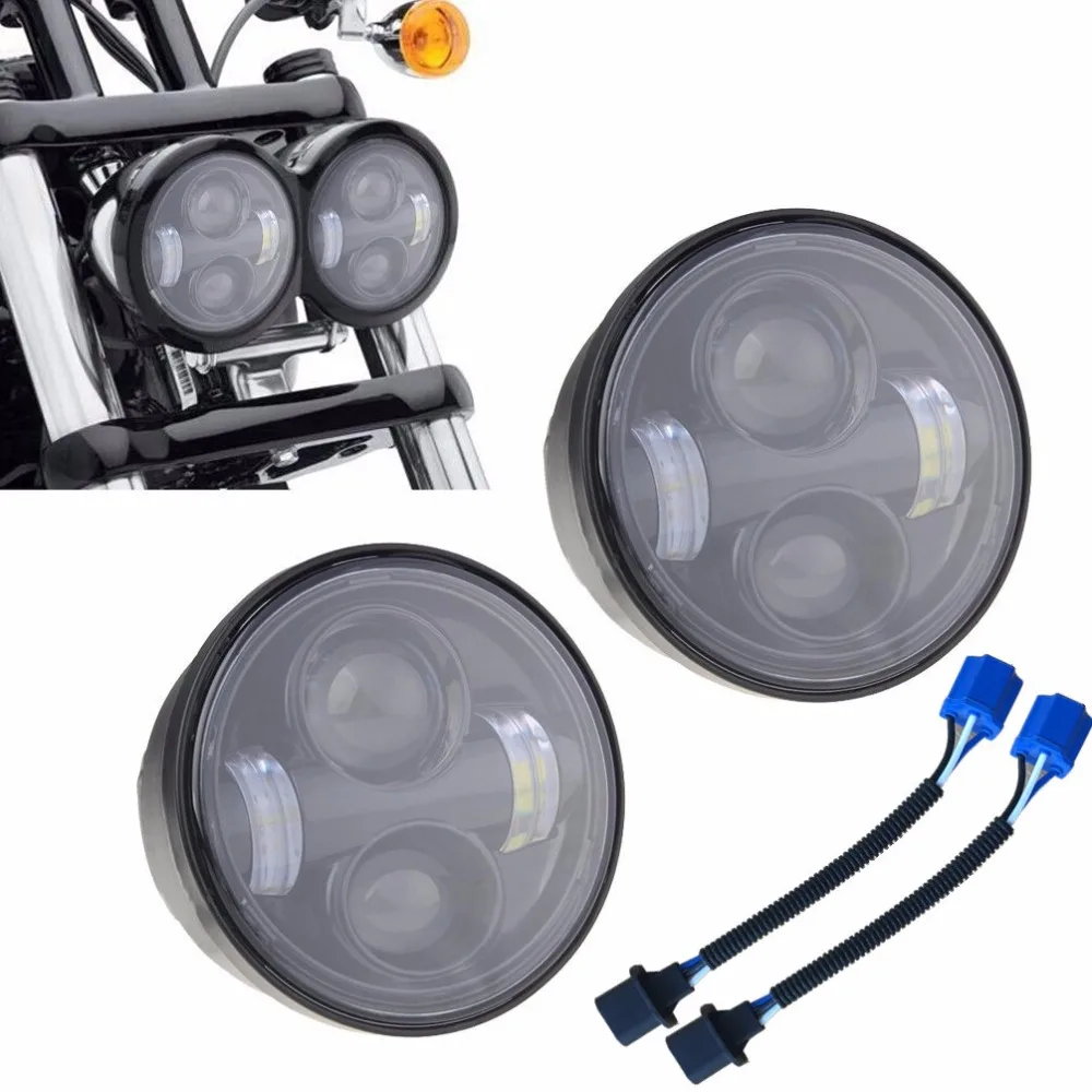

5" Twin Dual Daymaker LED Headlight For '08-later Harley Davidson Fat Bob FXDF Motorcycle Daymaker Projector Headlamp Double Dua