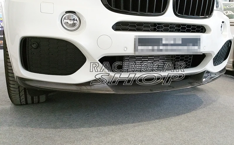 Real Carbon Fiber P Style Front Lip Spoiler For BMW F15 X5 M-Sport bumper 2014UP