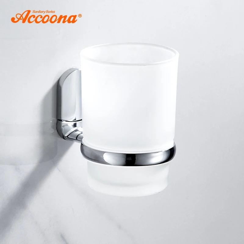 Accoona Bathroom Cup Tumbler Holders Single Cup Toothbrush Holder Bathroom Accesssories Wall Mounted Bath Tumbler Holder A12003