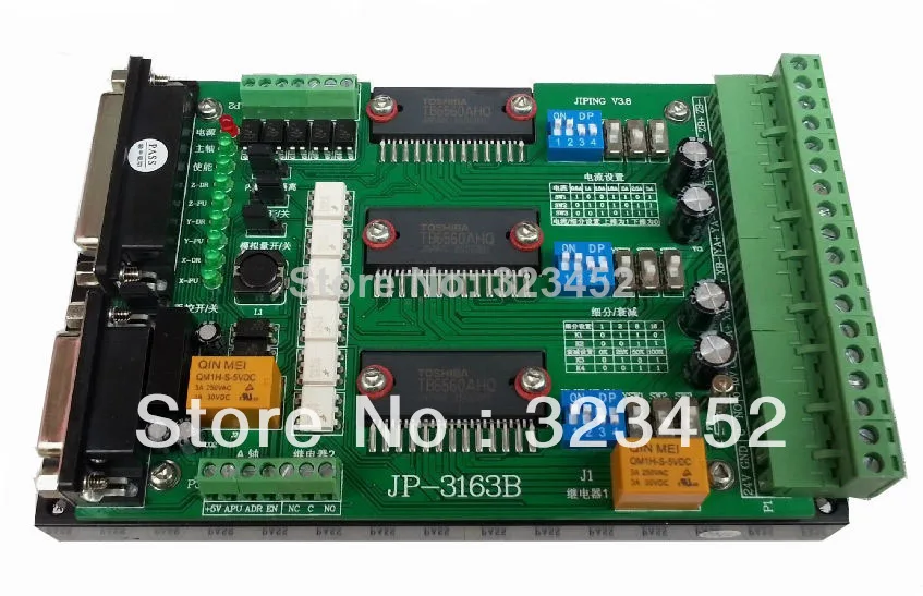 

CNC 3 Axis Controller TB6560 Stepper Motor Driver Board with 0-10V spindle regulation