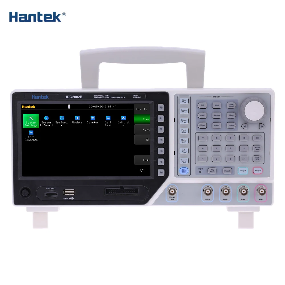 

Hantek HDG2002B 5MHz 250MSa/s 2 Channels signal generator Arbitrary Waveform Function Generator 16 Bits frequency generator