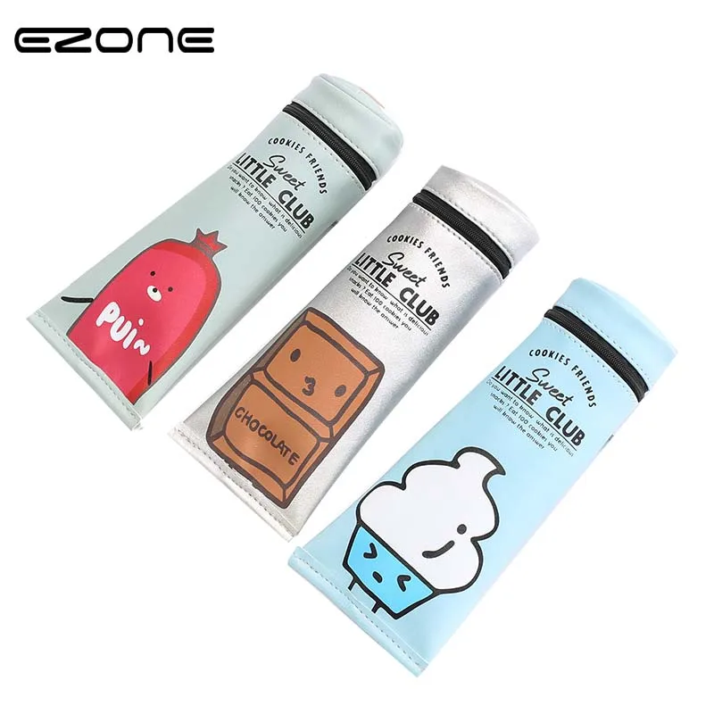 

EZONE 1PC Cartoon Cute Pencil Bag Creative Shape Toothpaste Pencil Case Cartoon Cute School Supplies Pencil Box Stationery Gift