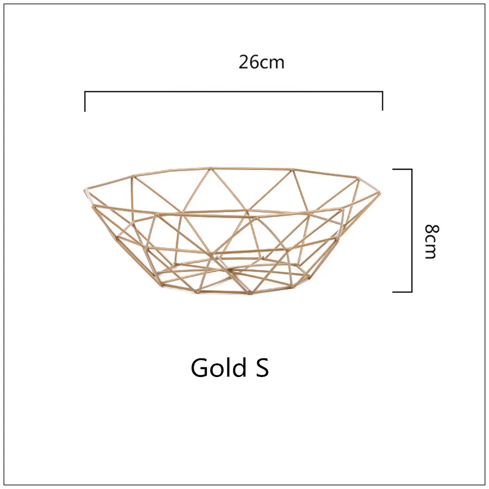 Корзина для хранения, креативные закуски, конфетная корзина, настольная, для спальни, кухни, корзина для фруктов, Декор, европейская железная пустотелая черная корзина для хранения - Цвет: Gold
