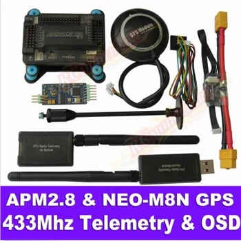 

APM2.8 Flight Controller + NEO-M8N GPS, 3DR 433Mhz Telemetry, OSD, Power Module