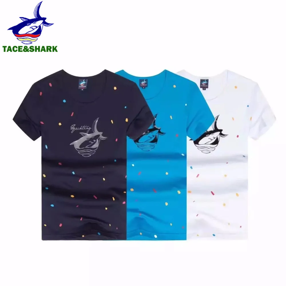 Высокое качество tace &amp shark футболка 2017 летом случайные печати мода мужчины