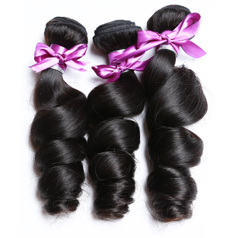 

8a Brazilian Virgin hair Loose Wave 3pcs Cheap Brazilian human Hair weaves wowafrican Brazillian Loose Wave