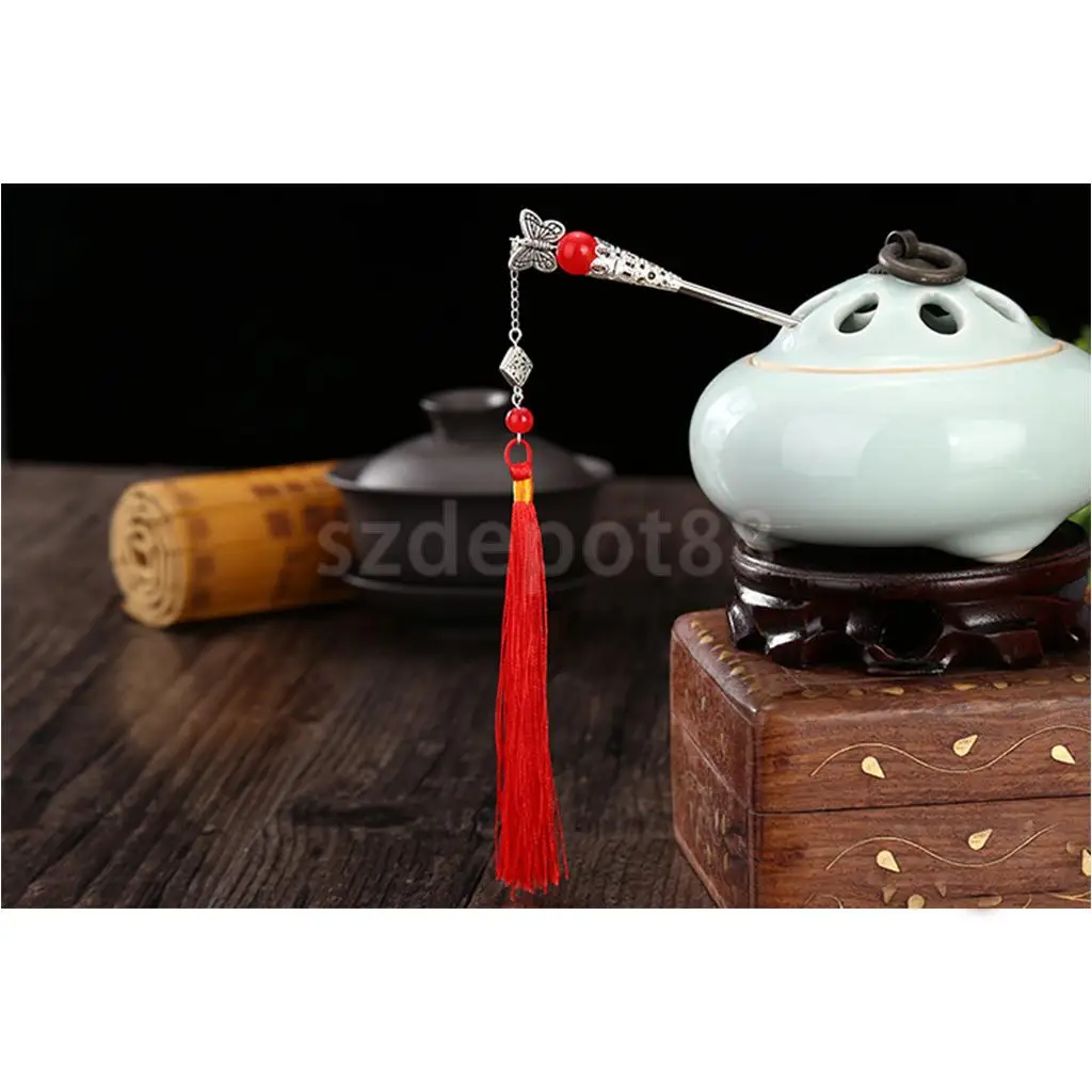 Handmade Chinese Girl Classic Butterfly Tassel Hairpin Headdress Hair Stick