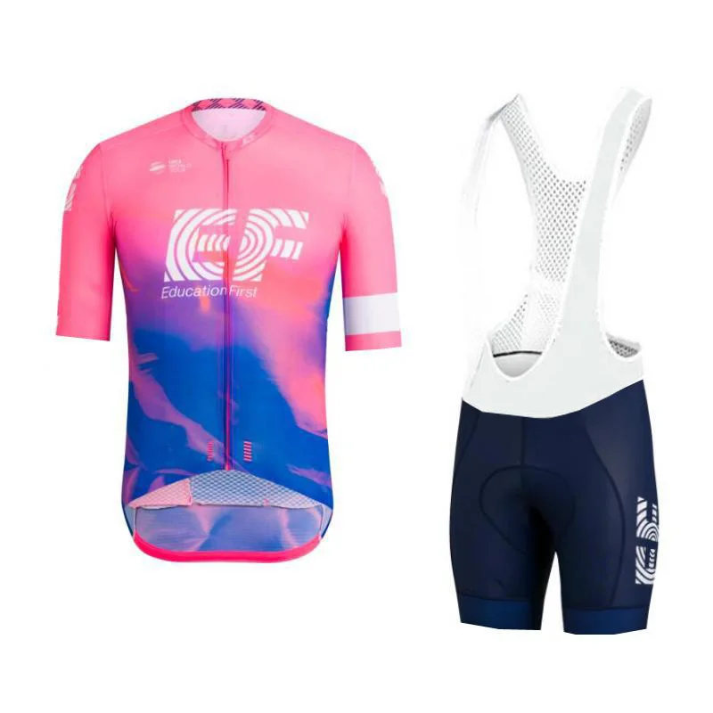 Pro team black mitchelton набор велосипедных Джерси, Майо MTB Racing ropa Ciclismo, короткий рукав, летняя велосипедная одежда, гелевая - Цвет: BIB efpink