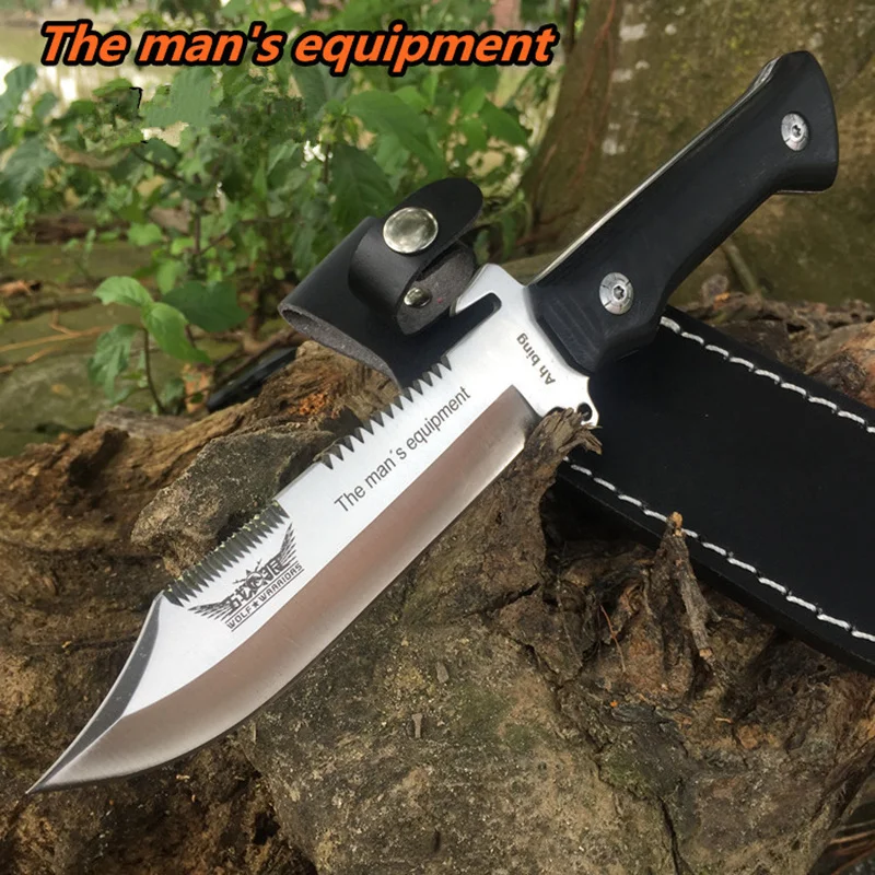 

men equipment High Hardness Tactics Knife Outdoor Hunting Combat Camping Knifes Fixed Blade Knives Survival Knife Rescue Tools