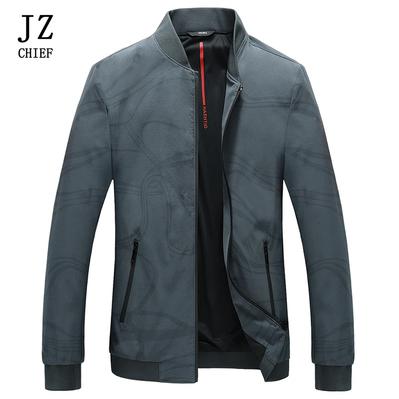 

Fashion Men Jacket Spring 2019 Thin Coats Mandarian Collar Bomber Jacket Man Sportswear Baseball Jacket Sportwear Overcoat