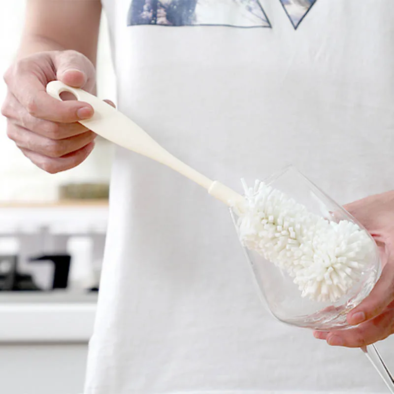 

2019 New Long Handle PP Sponge Bottle Glass Cup Cleaning Brush Kitchen Use Cleaning Brush Scrubber Washing Dish