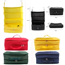 Новая мода 3 слоя Портативный дорожная сумка для хранения крючок для подвешивания нейлоновая сетка сумка-Органайзер шкаф для одежды, обуви, сумка для хранения 320W