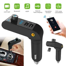 Автомобильный набор, Handsfree, Беспроводной Bluetooth FM передатчик MP3 плеер светодиодный Дисплей зарядка через usb 2.1A Поддержка usb TF SD карта# F30NT05