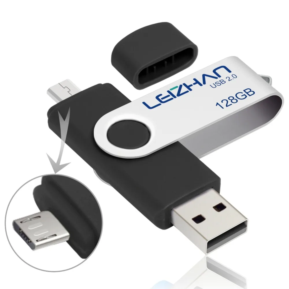 LEIZHAN OTG USB флеш-накопитель для samsung Galaxy S7, S7Edge, S6, S6 Edge, S5, S4, S3 Micro USB 128 Гб 64 ГБ 32 ГБ 16 ГБ 8 ГБ 4 ГБ