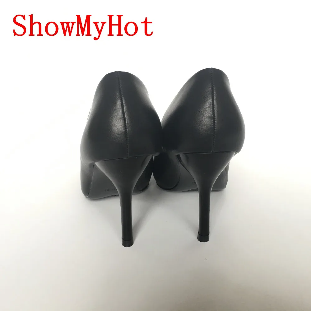 ShowMyHot/пикантные Свадебные модельные туфли-лодочки на высоком каблуке с острым носком; женские деловые туфли-лодочки на тонком каблуке; Дизайнерская обувь для вечеринок; большие размеры
