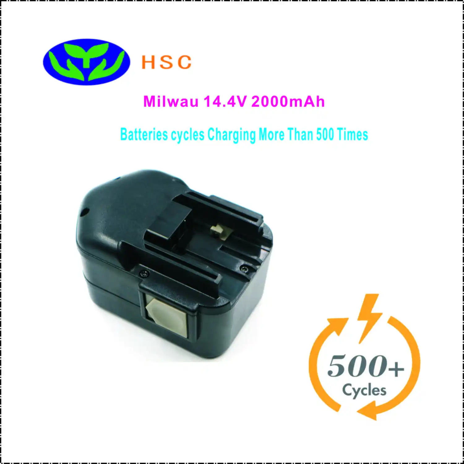 Аккумуляторная батарея HSC Mil14.4A 3.0AH, совместимая с аккумулятором Milwau 48-11-1000,48-11-1014,48-11-1024,9083-22 - Цвет: MIL14.4A 2000mAh